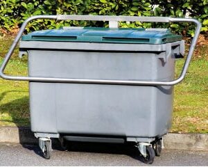 Protège conteneur GARGANTUA en inox à levier pour poubelle aménagement urbain mobilier de collectivités