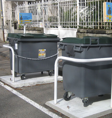 Protège conteneur PANTAGRUEL arceau fixe pour poubelle aménagement urbain mobilier de collectivités