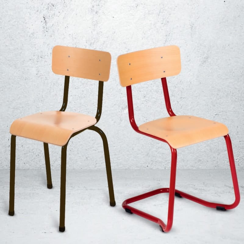 Chaise FANNY modèle luge chaise d'école pour enfant en bois empilable mobilier d'intérieur pour école, cantine et collectivités