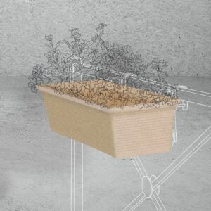 Balconnière RASPAIL pot de fleurs pour barrière mobilier urbain pour collectivités
