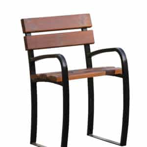 Fauteuil CONFIDENCE confort pour sénior et personnes à mobilité réduite fauteuil rehaussé avec accoudoirs mobilier urbain aménagement extérieur pour collectivités